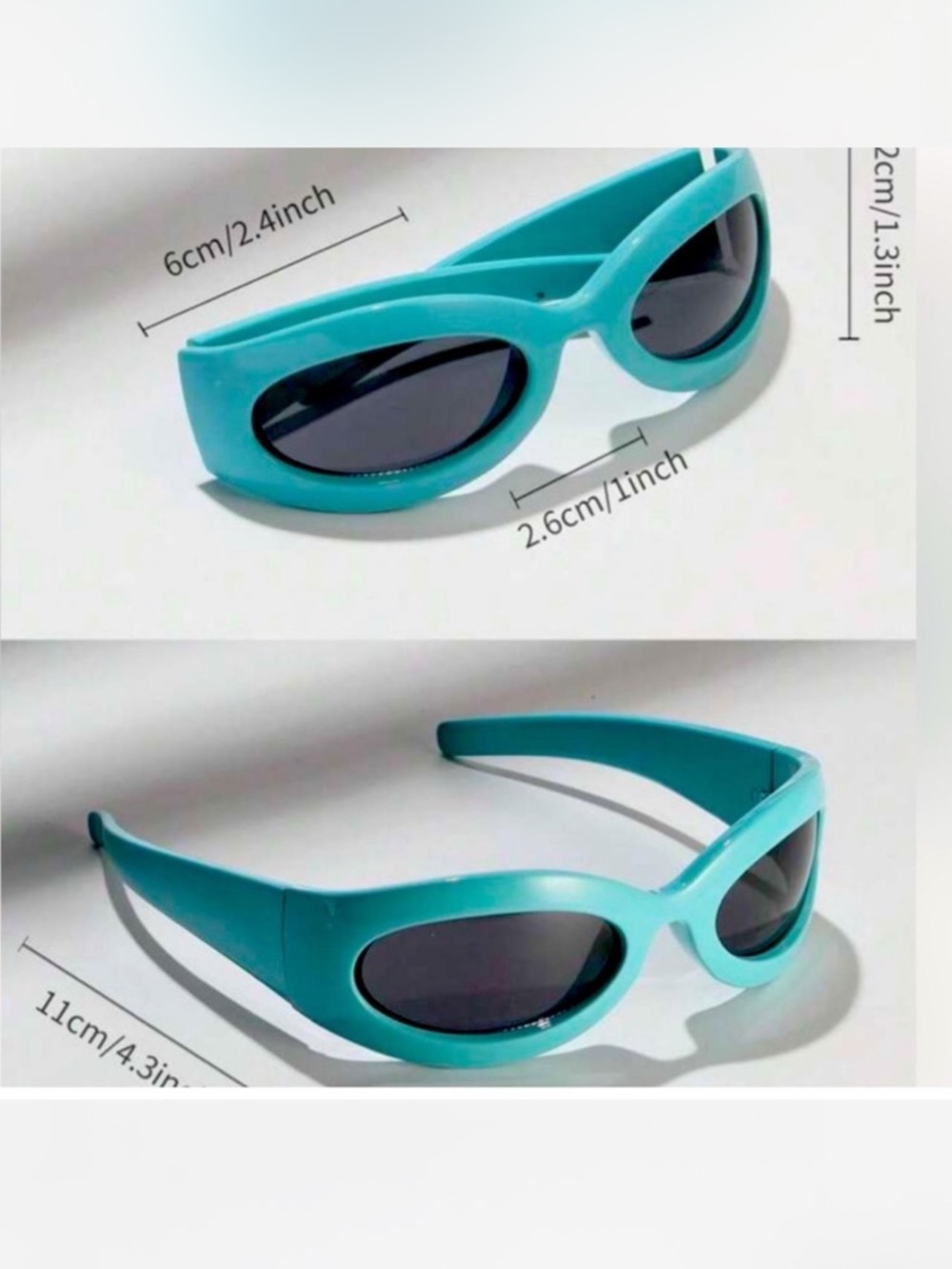 Retro Oval Sunglasses in Turquoise